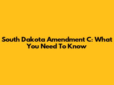 South Dakota Amendment C: What You Need To Know