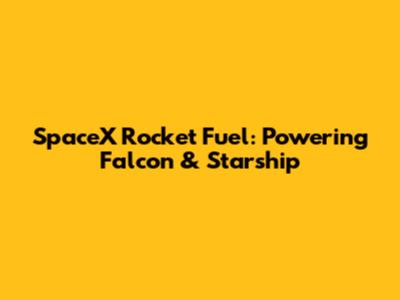 SpaceX Rocket Fuel: Powering Falcon & Starship