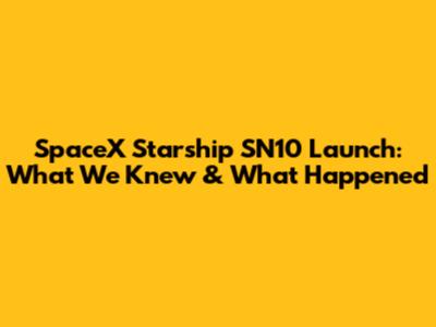 SpaceX Starship SN10 Launch: What We Knew & What Happened