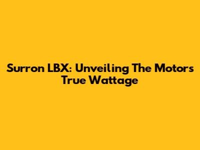 Surron LBX: Unveiling The Motor's True Wattage