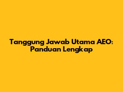 Tanggung Jawab Utama AEO: Panduan Lengkap