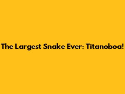 The Largest Snake Ever: Titanoboa!
