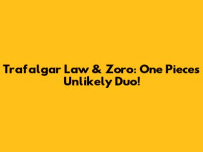 Trafalgar Law & Zoro: One Piece's Unlikely Duo!
