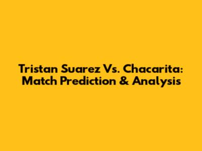 Tristan Suarez Vs. Chacarita: Match Prediction & Analysis