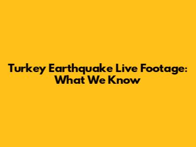 Turkey Earthquake Live Footage: What We Know