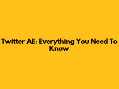 Twitter AE: Everything You Need To Know