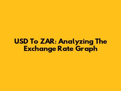 USD To ZAR: Analyzing The Exchange Rate Graph