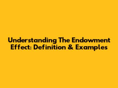 Understanding The Endowment Effect: Definition & Examples