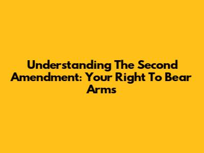 Understanding The Second Amendment: Your Right To Bear Arms