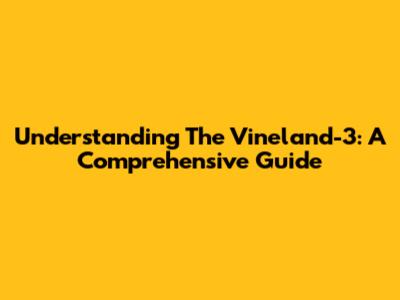 Understanding The Vineland-3: A Comprehensive Guide