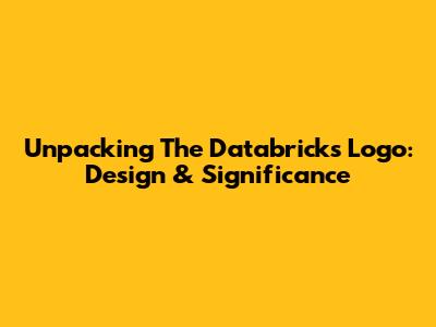 Unpacking The Databricks Logo: Design & Significance