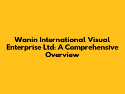 Wanin International Visual Enterprise Ltd: A Comprehensive Overview