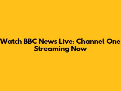 Watch BBC News Live: Channel One Streaming Now