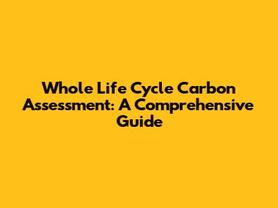 Whole Life Cycle Carbon Assessment: A Comprehensive Guide